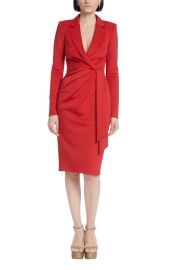 Badgley Mischka Pleated Coat Dress with Sash at Badgley Mischka