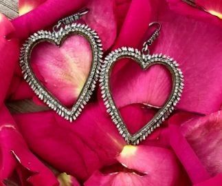 Baguette Diamond Heart Earrings by The Woods Fine Jewelry at Mari Max