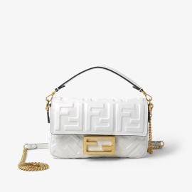 Baguette Mini Leather White Fendi at Fendi