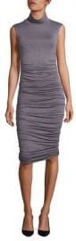 Bailey 44 - Ludlow Ruched Turtleneck Dress in Mercury at Saks Fifth Avenue