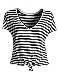 Bailey 44 - Ocelot Tie-Front Striped Tee at Saks Fifth Avenue