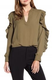 Bailey 44 Emma Pleated Ruffle Blouse   Nordstrom at Nordstrom