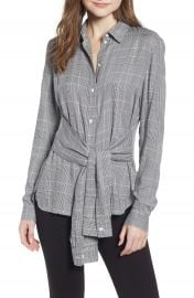 Bailey 44 Hold Me Tight Houndstooth Check Tie Front Shirt   Nordstrom at Nordstrom