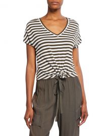 Bailey 44 Ocelot Striped V-Neck Top at Neiman Marcus