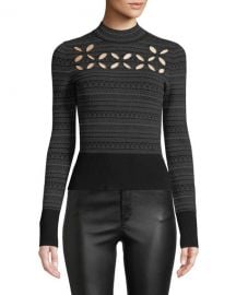 Bailey 44 Slalom Cutout Turtleneck Sweater at Neiman Marcus