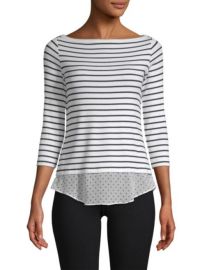 Bailey 44 Tripin Striped Mixed Media Top at Saks Fifth Avenue