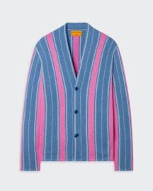 Baja Everywear Cardigan - Denim BlueFuchsiaCream Guest In Residence at Guest in Residence