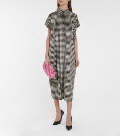 Balenciaga - Checked cotton poplin shirt dress at Mytheresa