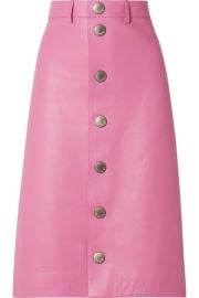 Balenciaga - Leather midi skirt at Net A Porter