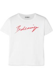 Balenciaga - Printed cotton-jersey T-shirt at Net A Porter