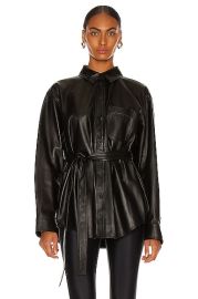 Balenciaga Back Wrap Leather Shirt in Black  FWRD at Forward