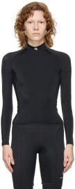 Balenciaga Black Fitted Mock Neck Long Sleeve T Shirt at ssense