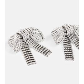 Balenciaga Bow Embellished Earrings Silver at Mytheresa