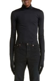 Balenciaga Crepe Jersey Turtleneck Top with Detached Gloves at Nordstrom