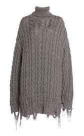 Balenciaga Distressed Cable Knit Turtleneck at Moda Operandi