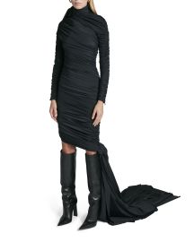 Balenciaga Draped Twisted Knot Body-Con Dress at Neiman Marcus