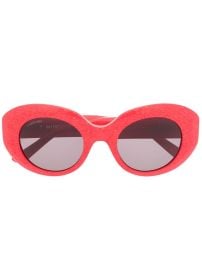 Balenciaga Eyewear Oversized round-frame Sunglasses Red TH at Farfetch