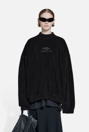 Balenciaga FW22 Balenciaga 3B Fleece Logo Embossed Mockneck Sweatshirt Grailed at Grailed