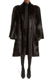 Balenciaga Faux Fur A-Line Coat at Nordstrom