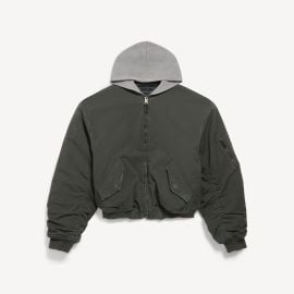 Balenciaga Hooded Standard Bomber Jacket in Anthracite at Balenciaga