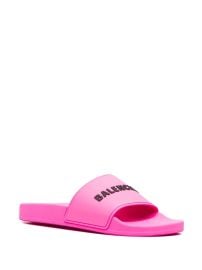 Balenciaga Logo Pool Slide Sandals - at Farfetch