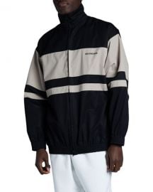 Balenciaga Men  x27 s Striped Oversized Wind-Resistant Jacket at Neiman Marcus