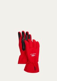 Balenciaga Mens 3B Sports Icon Nylon and Leather Ski Gloves - at Bergdorf Goodman