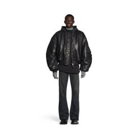 Balenciaga Oversized leather bomber jacket at Vestiaire Collective