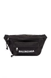 Balenciaga S Wheel Logo Belt Bag in Black   Navy Blue   FWRD at Forward