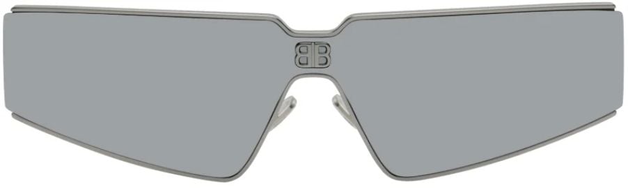 Balenciaga Silver Shield 20 Sunglasses SSENSE at Ssense