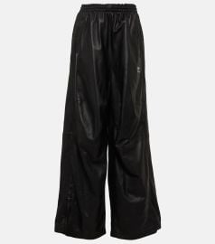 Balenciaga Wide leg leather pants at Mytheresa