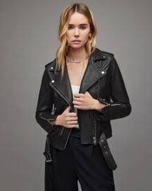 Balfern Leather Biker Jacket BLACKSHINY SILVER ALLSAINTS US at All Saints