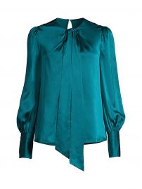 Bali Puff-Sleeve Silk Shirt at Saks Fifth Avenue