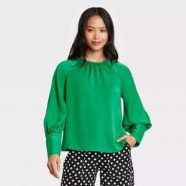 Balloon Long Sleeve High Cuff Blouse at Target