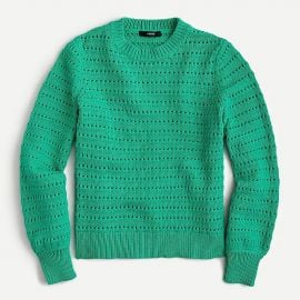 Balloon-Sleeve Pointelle Sweater by J. Crew at J. Crew