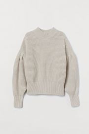 Balloon-Sleeved Sweater  at H&M