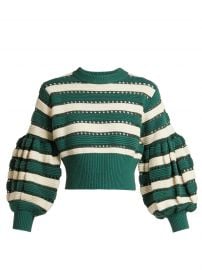 Balloon-sleeve cropped knit sweater at Matches