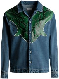 Bally snake-print Denim Shirt - at Farfetch