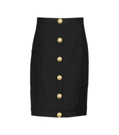 Balmain - Buttoned wool skirt at Mytheresa