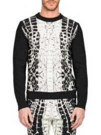 Balmain - Devore Crocodile-Motif Sweater at Saks Fifth Avenue