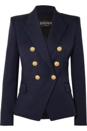 Balmain - Double-breasted wool-twill blazer at Net A Porter