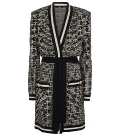 Balmain - Monogram jacquard wool-blend cardigan at Mytheresa