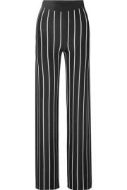 Balmain - Striped woven wide-leg pants at Net A Porter