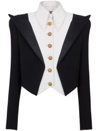 Balmain 6-Button Spencer Cropped Jacket Black at Farfetch