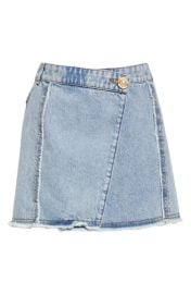 Balmain Asymmetric Raw Hem Denim Miniskirt at Nordstrom