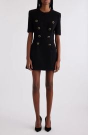 Balmain Button Detail Crepe Minidress at Nordstrom