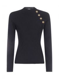 Balmain Button Detail Fitted Jumper ndash at Cettire