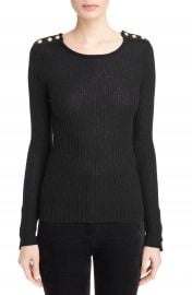 Balmain Button Detail Ribbed Sweater at Nordstrom