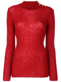 Balmain Button-embellished Turtleneck Jumper at Farfetch