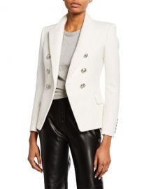 Balmain Double-Breasted Silvertone-Button Classic Blazer at Neiman Marcus